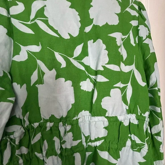 kate spade Green and Light Blue Floral Long Sleeve Midi Dress - Picture 4 of 9